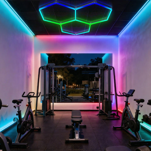 Kit 3 LED Hexagonal RGB 27W 110lm/w