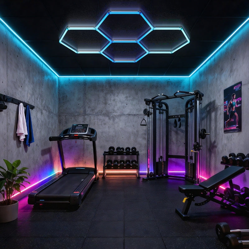 Kit 4 LED Hexagonal RGB 34W 110lm/w