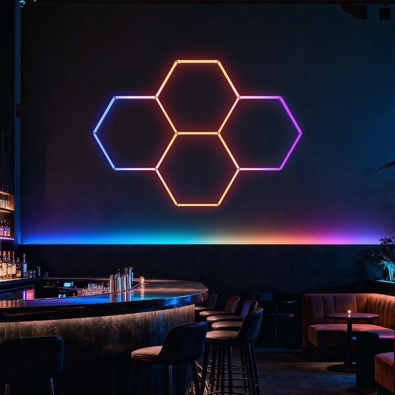 Kit 4 LED Hexagonal RGB 34W 110lm/w