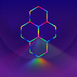 Kit 4 LED Hexagonal RGB 34W 110lm/w
