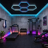 Kit 4 LED Hexagonal RGB 34W 110lm/w