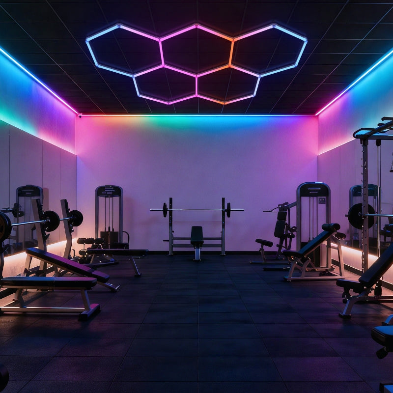 Kit 5 LED Hexagonal RGB 42W 110lm/w