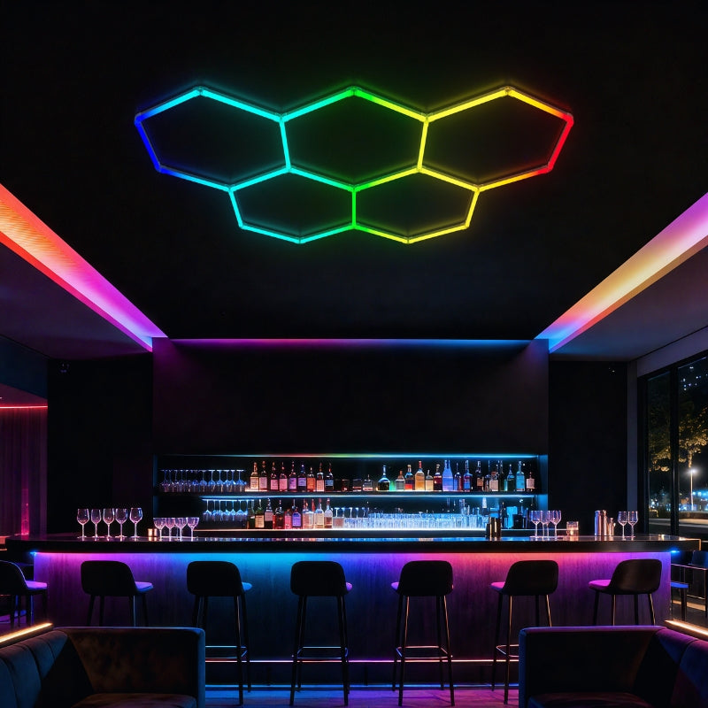 Kit 5 LED Hexagonal RGB 42W 110lm/w