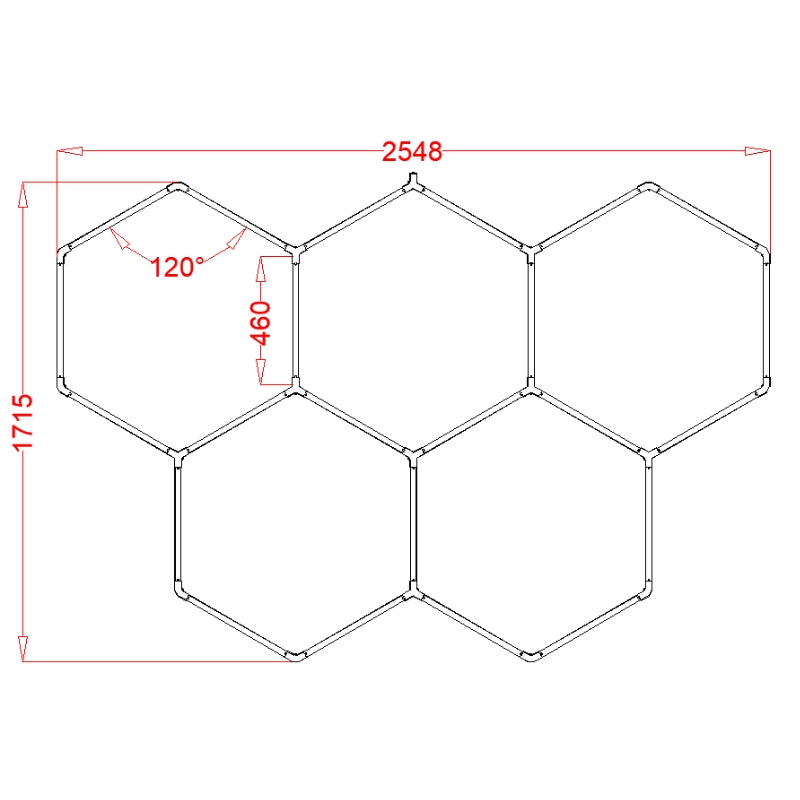 Kit 5 LED Hexagonal RGB 42W 110lm/w