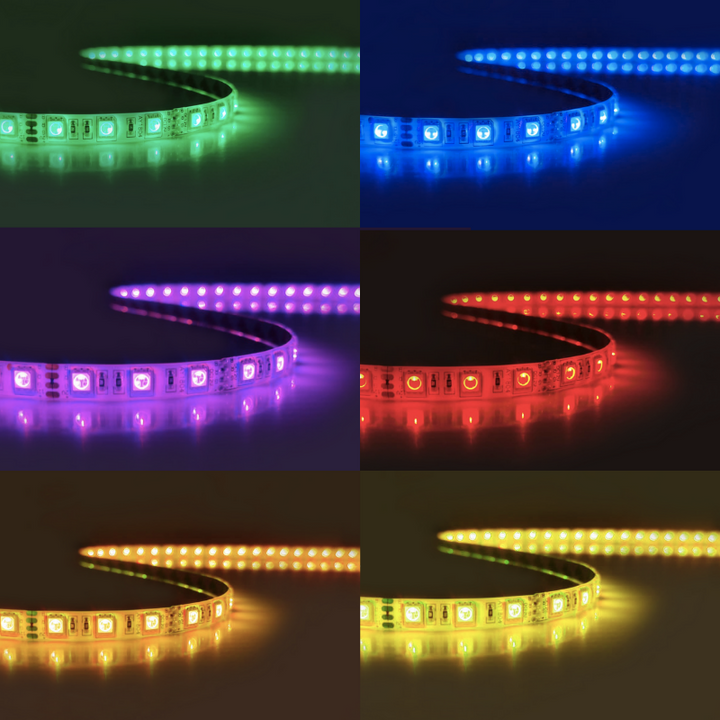 Bandeau LED RGB 12V 5m 5050 60LED/m IP44