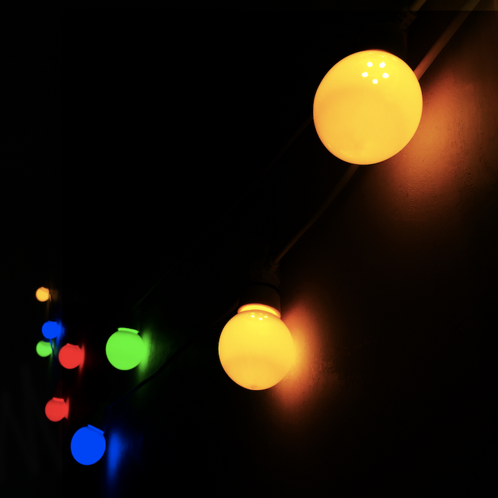 Guirlande Guinguette LED 8m 10pcs IP65 3W avec Câble Blanc