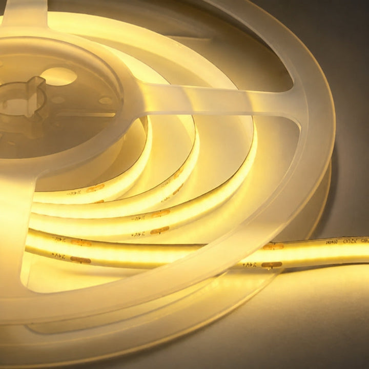 Ruban LED COB 5M 24V IP20 320LED/m - Jaune - Silumen
