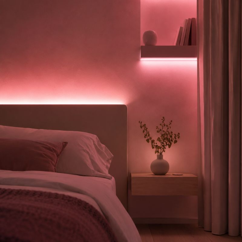 Ruban LED COB AC 296 LED/m 220V 10W/m IP65 25M - Rose - Silumen