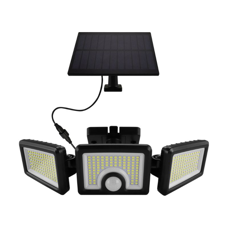 Lampe Solaire d'Extérieur 3 Têtes IP65 avec Détecteur de Mouvement