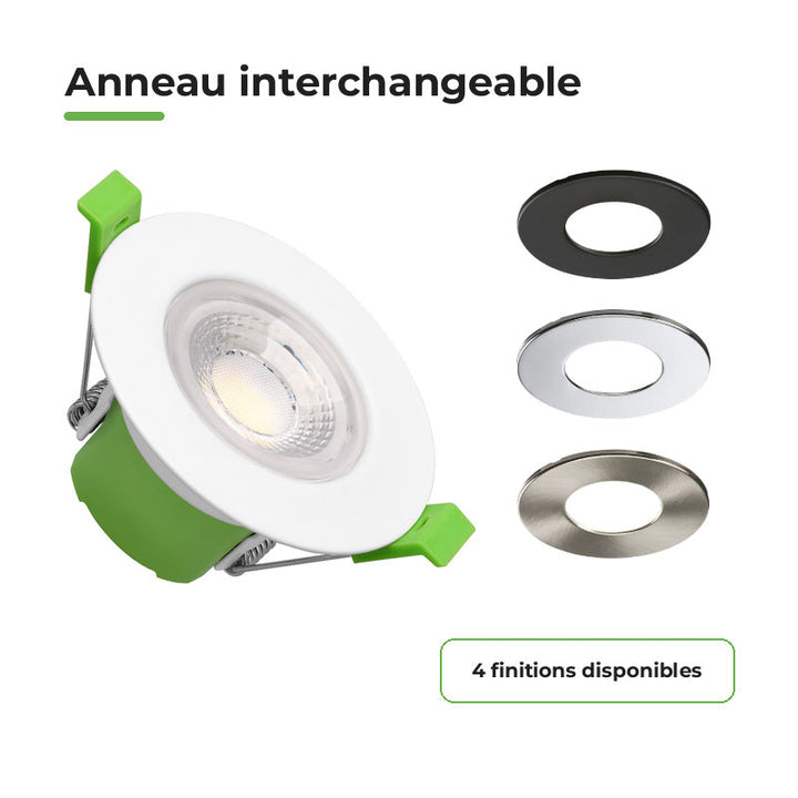 Spot Encastrable Coupe-Feu 6W Dimmable CCT IP65 Blanc - 3000K/4000K/6500K – détail