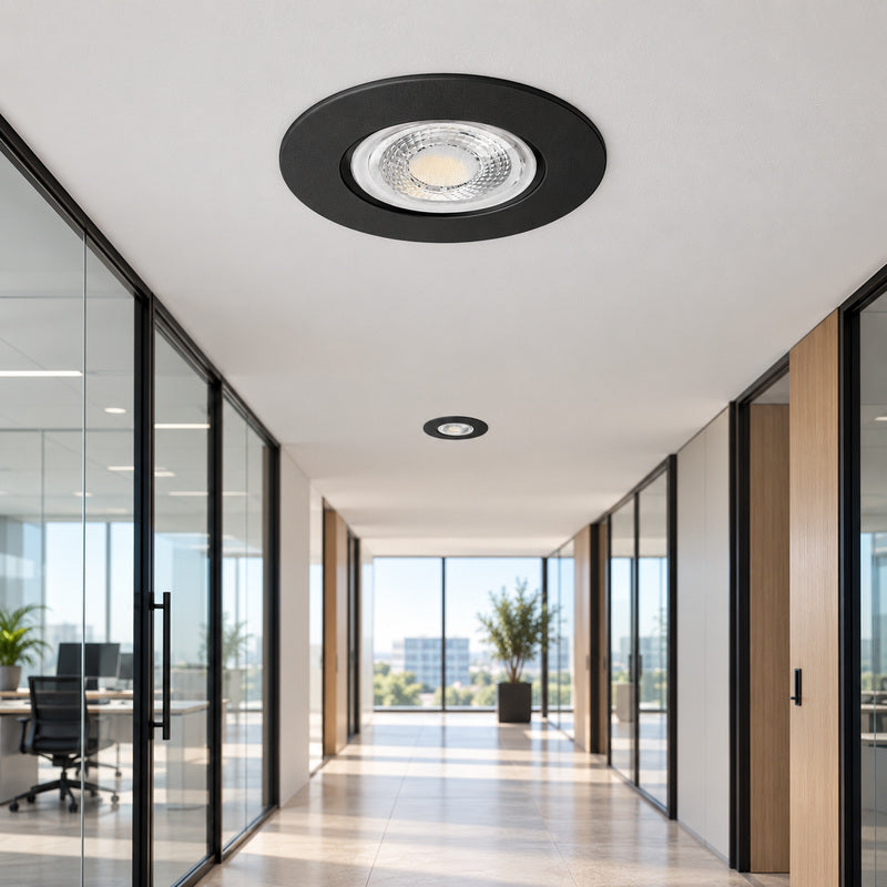 Spot Encastrable Coupe-Feu 6W Dimmable CCT IP65 Noir - 3000K/4000K/6500K – mise en situation