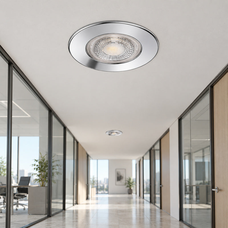 Spot Encastrable Coupe-Feu 6W Dimmable CCT IP65 Chrome - 3000K/4000K/6500K – mise en situation
