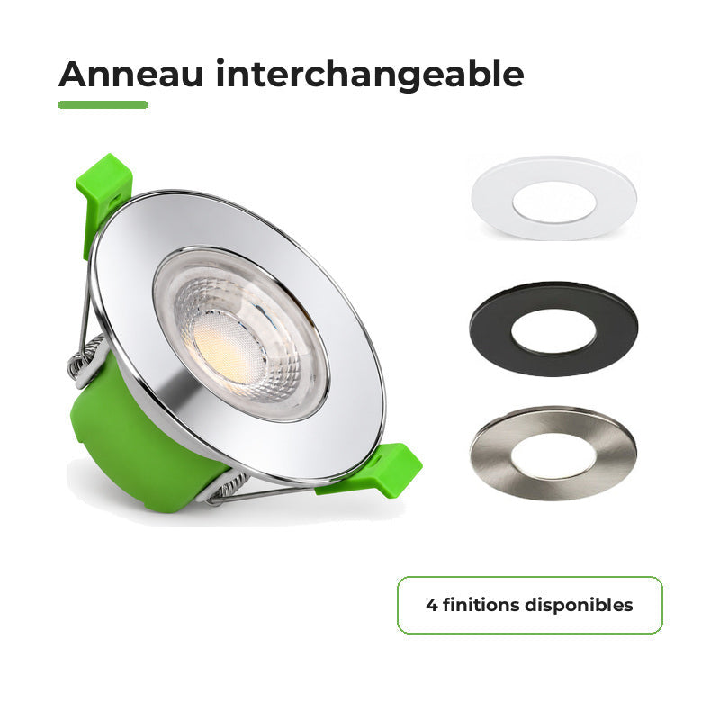 Spot Encastrable Coupe-Feu 6W Dimmable CCT IP65 Chrome - 3000K/4000K/6500K – détail