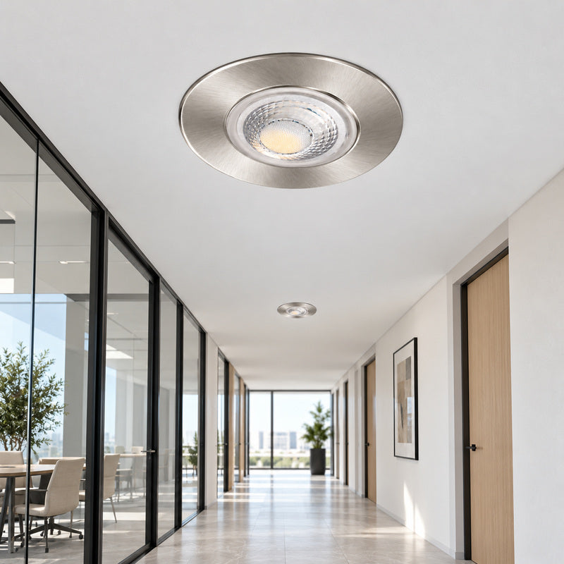 Spot Encastrable Coupe-Feu 6W Dimmable CCT IP65 Nickel Satiné - 3000K/4000K/6500K – mise en situation