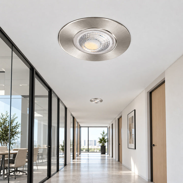Spot Encastrable Coupe-Feu 6W Dimmable CCT IP65 Nickel Satiné - 3000K/4000K/6500K – mise en situation
