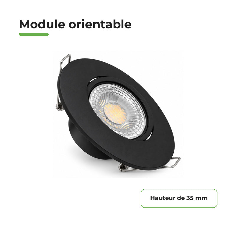 Spot Encastrable Extra Plat 4W CCT Noir ø90mm - 3000K/4000K/6500K – détail