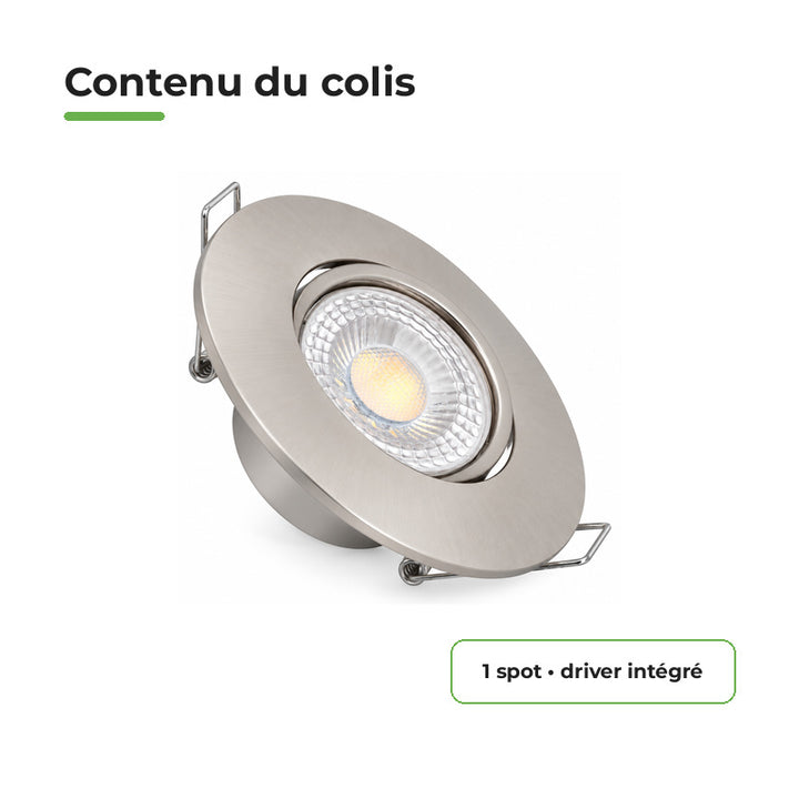 Spot Encastrable Extra Plat 4W CCT Chrome ø90mm - 3000K/4000K/6500K – contenu du colis