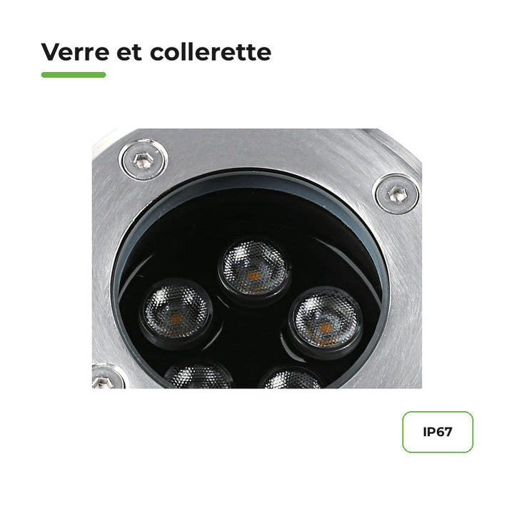 Spot Extérieur Encastrable 5W IP67 220V Sol 30° Ø80 – détail