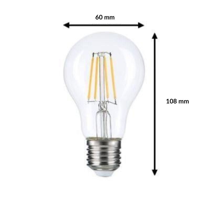 Pack de 3 Ampoules LED E27 A60 3.8W Filament Classe Énergétique A