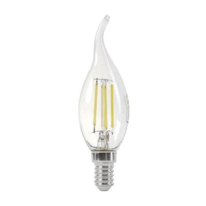 Lâmpada LED E14 4W Chama Vidro Transparente Regulável