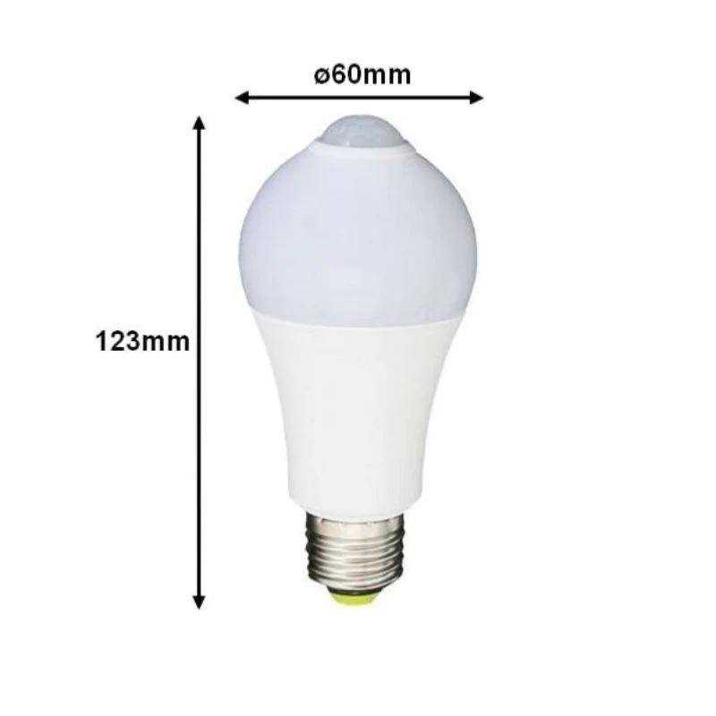 E27 7W A60 LED bulb with motion detector