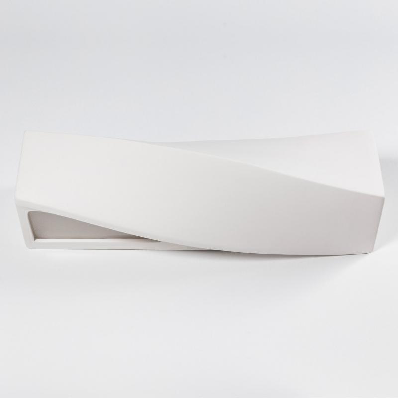 Applique Murale Céramique Rectangle Blanc pour Ampoule E27