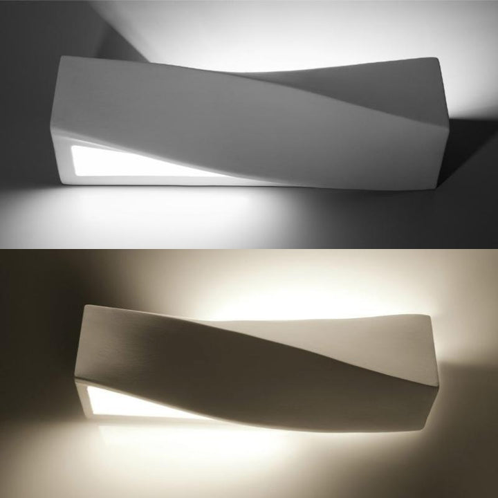 Applique Murale Céramique Rectangle Blanc pour Ampoule E27