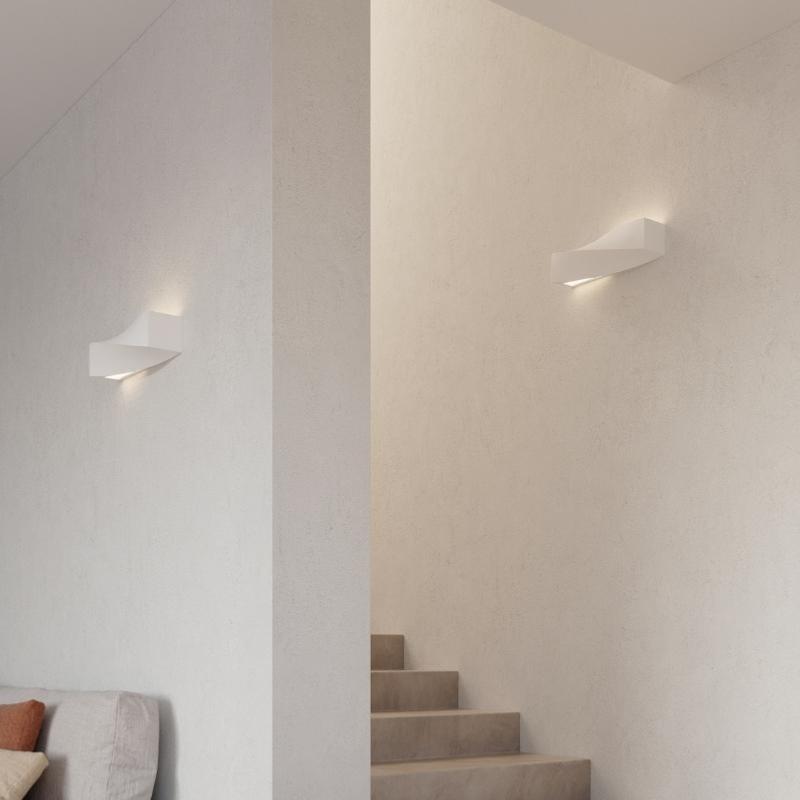 Applique Murale Céramique Rectangle Blanc pour Ampoule E27
