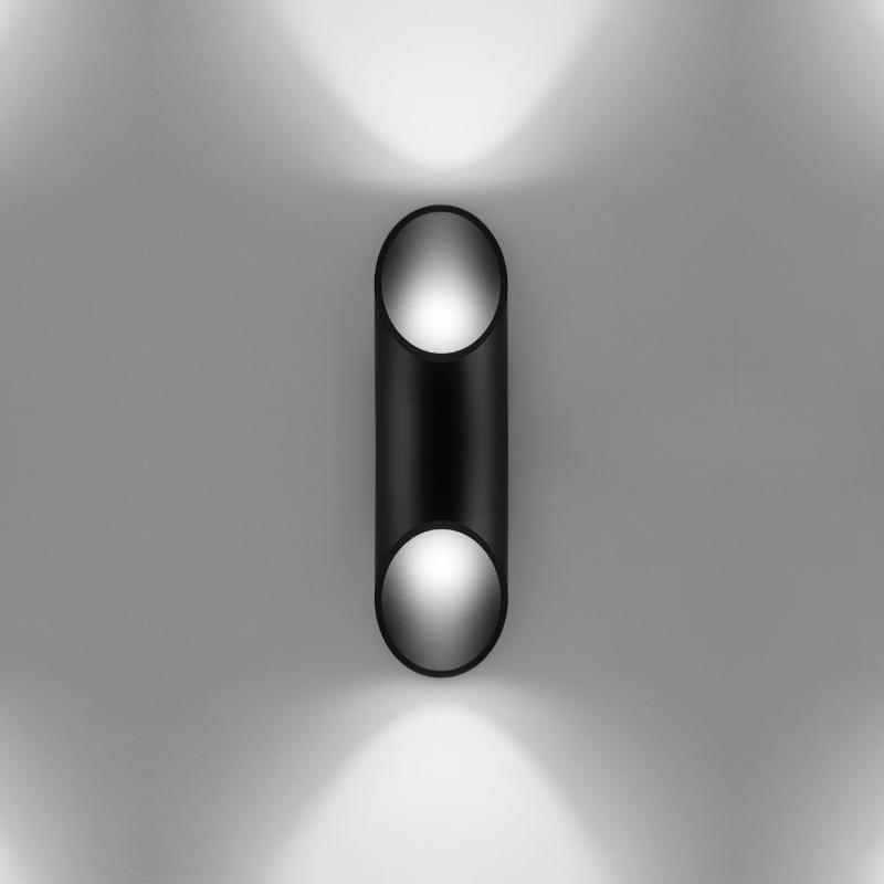 Applique Murale Tube Cylindrique Noir pour Ampoule G9