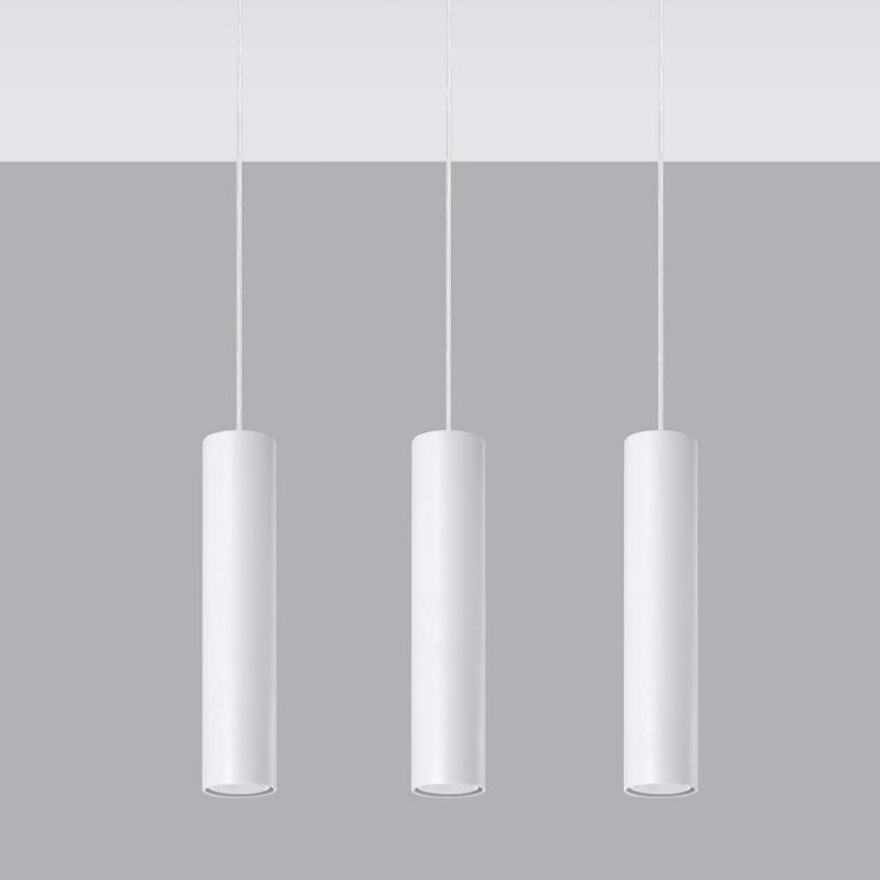 Suspension 3 Lampes pour Ampoules GU10 Blanc