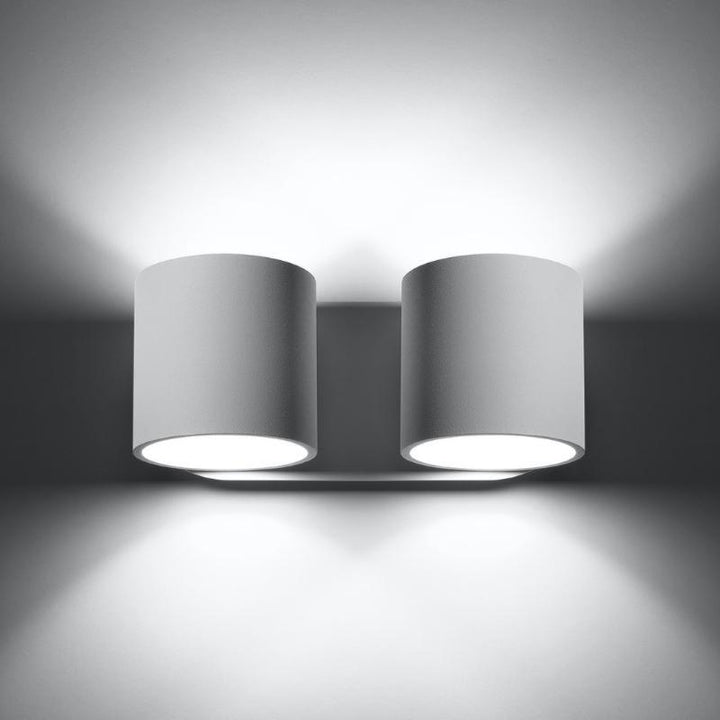 Applique Murale Cylindre Blanc 2 Spots de Lumière pour Ampoule G9