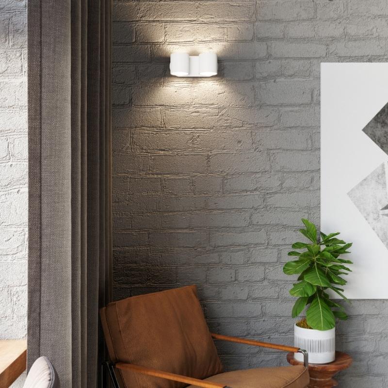 Applique Murale Cylindre Blanc 2 Spots de Lumière pour Ampoule G9