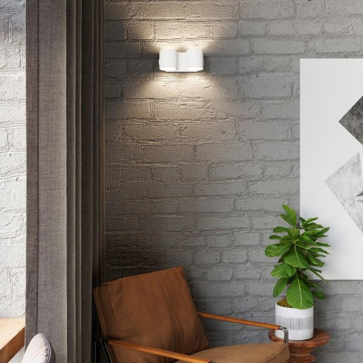 Applique Murale Cylindre Blanc 2 Spots de Lumière pour Ampoule G9