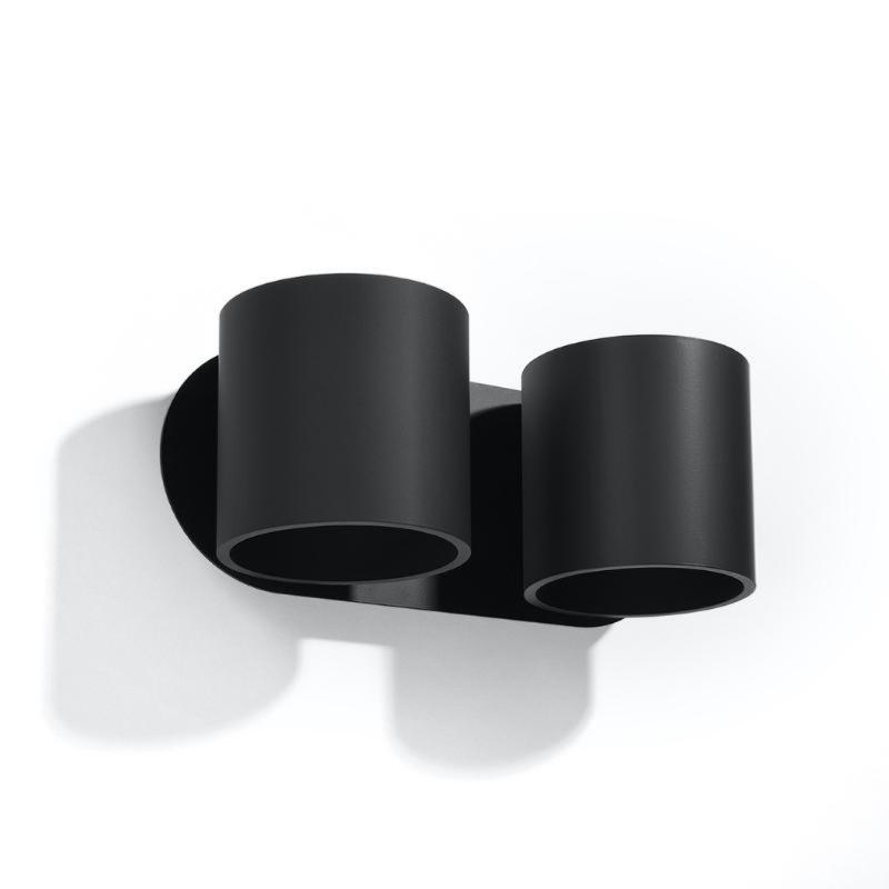 Applique Murale Cylindre Noir 2 Spots de Lumière pour Ampoule G9