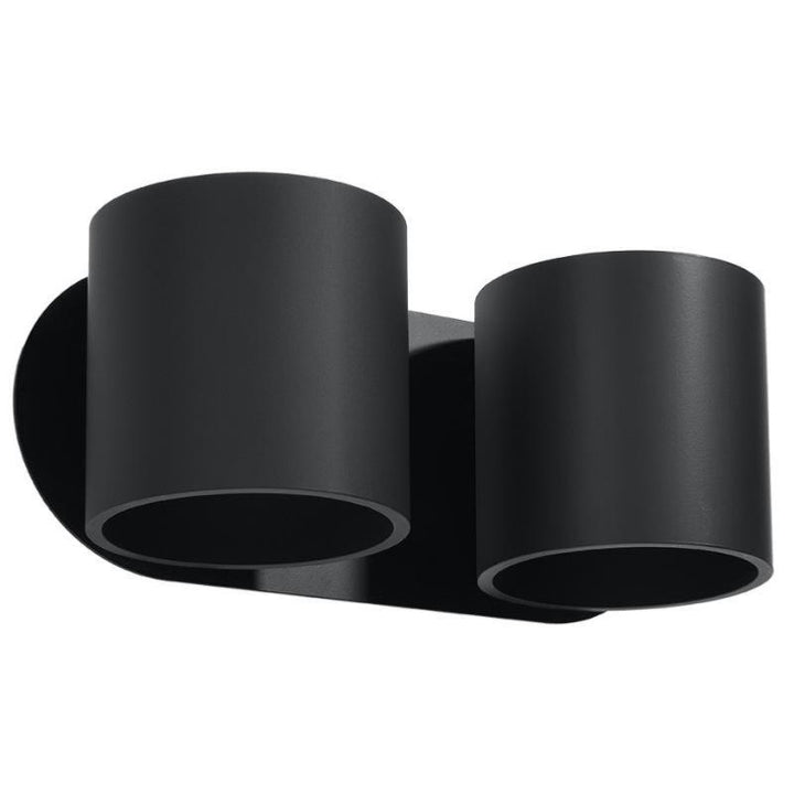 Applique Murale Cylindre Noir 2 Spots de Lumière pour Ampoule G9