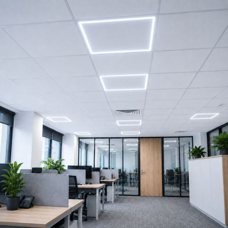 Dalle LED Cadre Lumineux CCT 60x60 40W - 3000K/4200K/6400K - Pack de 10 - Silumen
