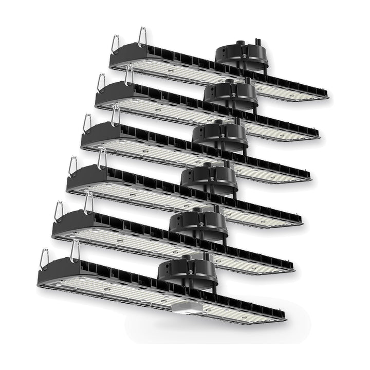 Pack de 6 - Suspension LED industrielle linéaire 150W/200W/250W 185lm/w avec Détecteur de Mouvement - Garantie 5 ans