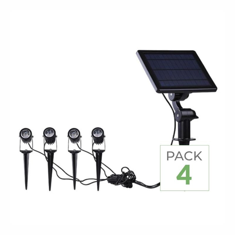 Vernetzte Solarstrahler zum Einstecken in RGB IP55 (4er-Set)