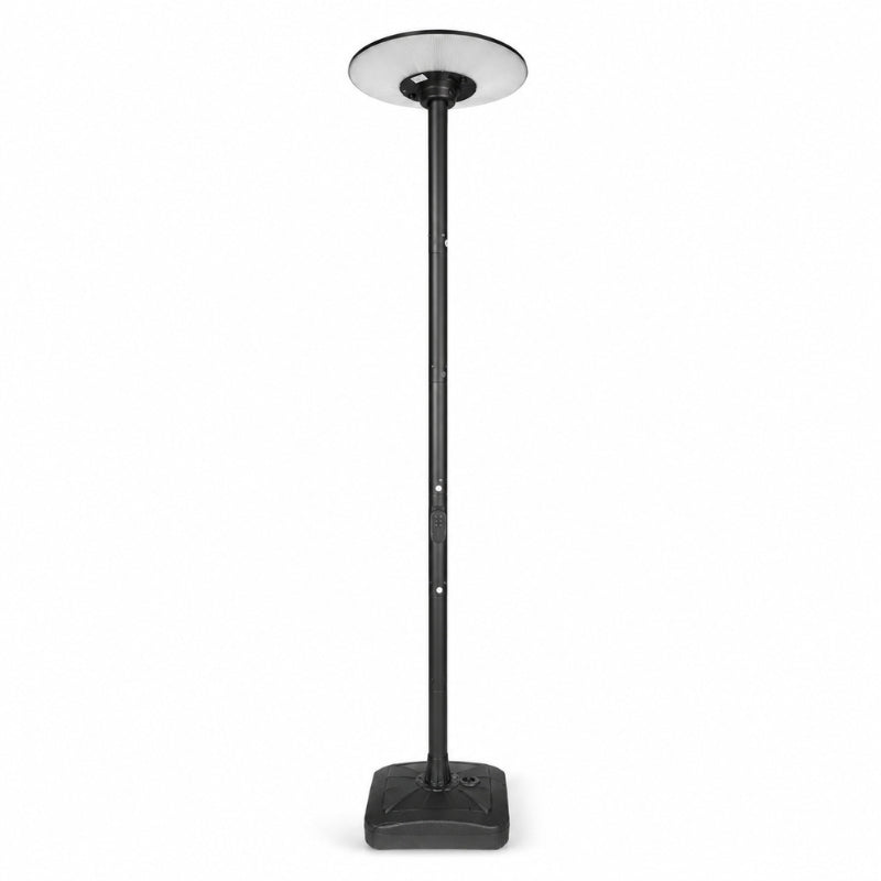 Lampe Solaire Extérieure Noire 15W CCT avec Mât 2,5m + Télécommande - 3000K/4000K/6000K