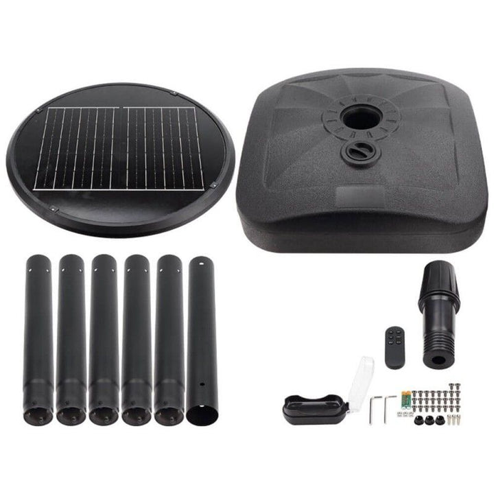 Lampe Solaire Extérieure Noire 15W CCT avec Mât 2,5m + Télécommande - 3000K/4000K/6000K