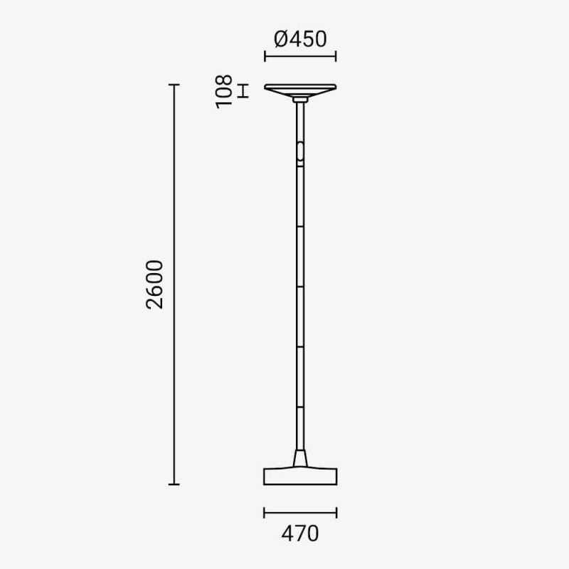 Lampe Solaire Extérieure Noire 15W CCT avec Mât 2,5m + Télécommande - 3000K/4000K/6000K