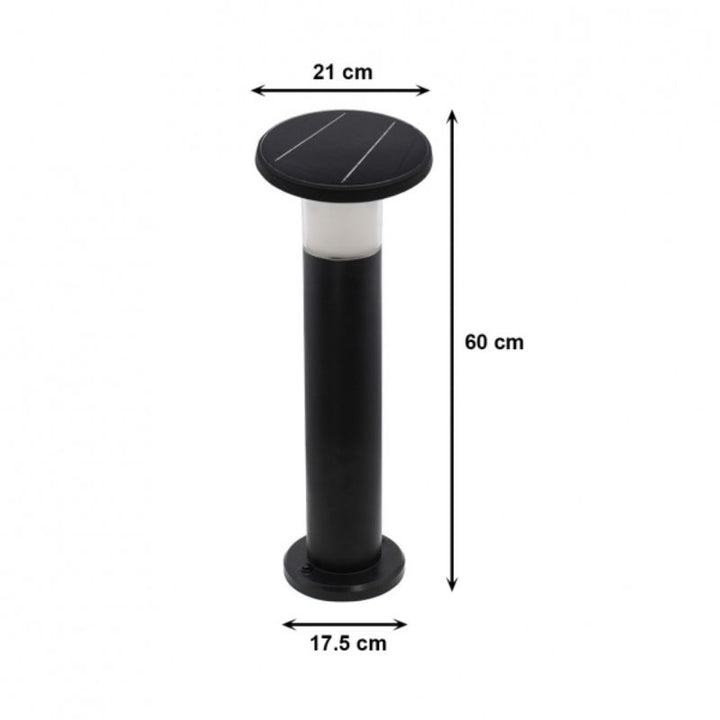 Borne de Jardin Solaire 60cm Noire 3000K/6400K