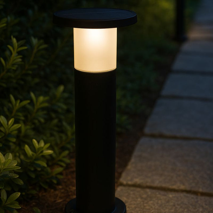 Borne de Jardin Solaire 60cm Noire 3000K/6400K