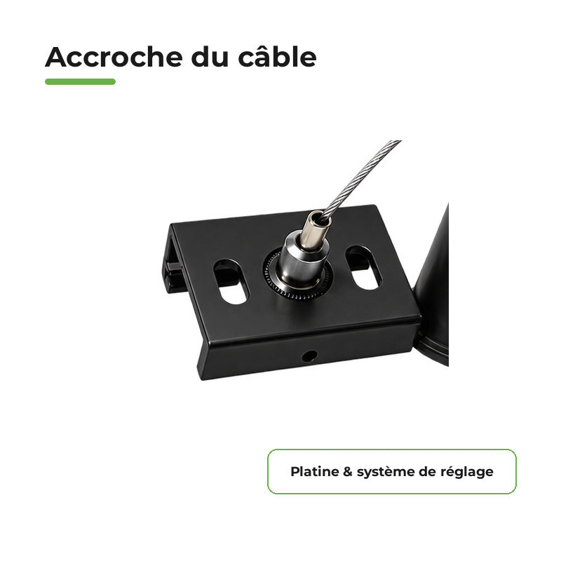 Kit de suspension Noir pour Rail Triphasé