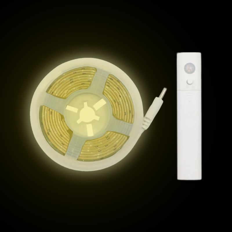 Ruban à piles 2M 30LED/m avec détecteur blanc chaud 3000k