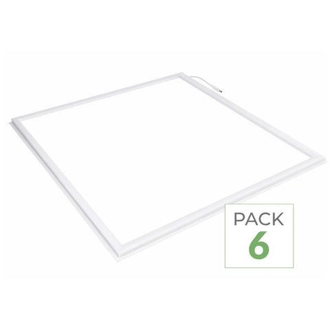 Pack de 6 - Dalle LED Cadre Lumineux 60x60 Slim 36W BLANC
