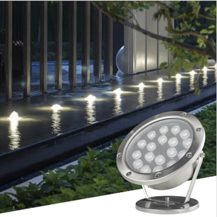Lampe de Piscine 24W Submersible Acier Inoxydable IP68 DC24V