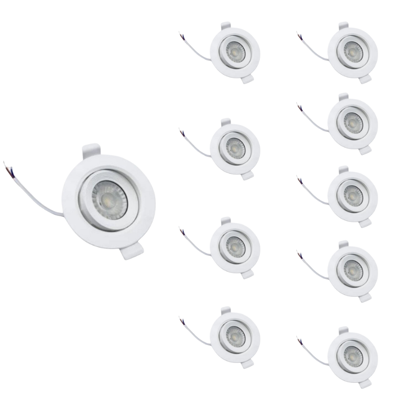 Spot LED Encastrable 5W CCT 38° Orientable - 3000K/4000K/6000K (Pack de 10)