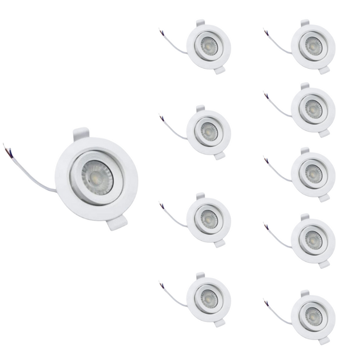 Spot LED Encastrable 5W CCT 38° Orientable - 3000K/4000K/6000K (Pack de 10)