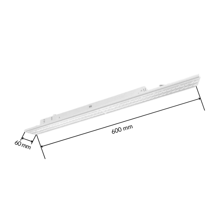 Linéaire LED sur rail triphasé 60cm 14/16/18/20W ajustable blanc